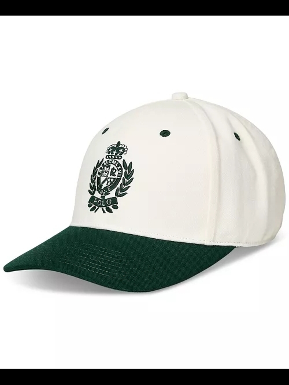 Polo Ralph Lauren Unisex Two-Tone Crest Twill Ball Cap White/Green
